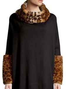 💥Cozy Warm Sweater Featuring Leopard Faux Fur